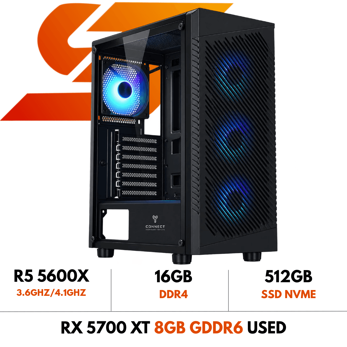 PC Gamer SiliconTech – Ryzen 5 5600X / RX 5700 XT 8Go / 16Go DDR4 / 512Go NVMe